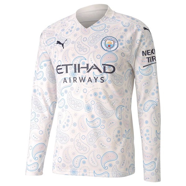 Tailandia Camiseta Manchester City 3ª ML 2020-2021 Blanco